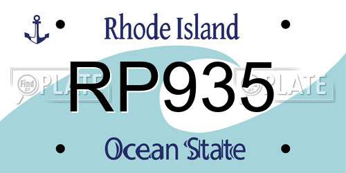 RP935 Rhode Island License Plate