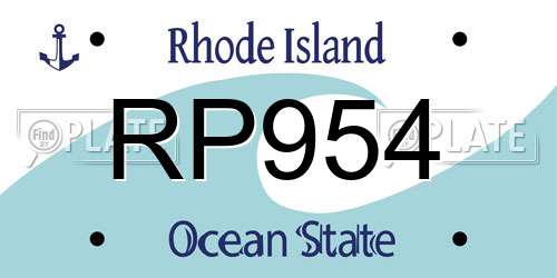 RP954 Rhode Island License Plate