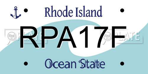 RPA17F Rhode Island License Plate