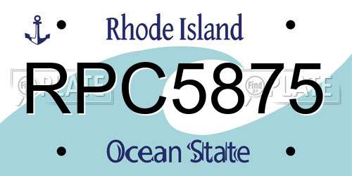 RPC5875 Rhode Island License Plate