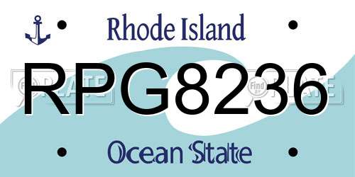 RPG8236 Rhode Island License Plate