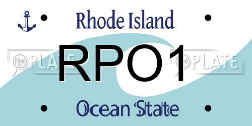 RPO1 Rhode Island License Plate
