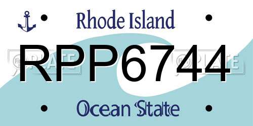 RPP6744 Rhode Island License Plate