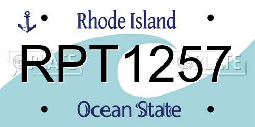 RPT1257 Rhode Island License Plate