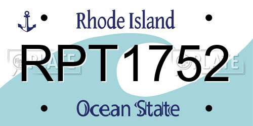 RPT1752 Rhode Island License Plate