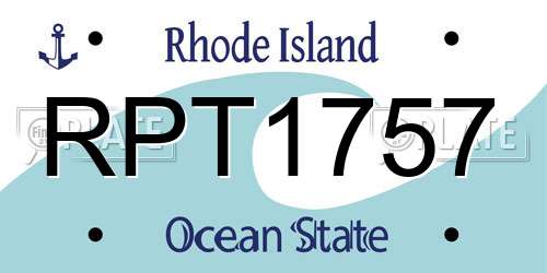 RPT1757 Rhode Island License Plate