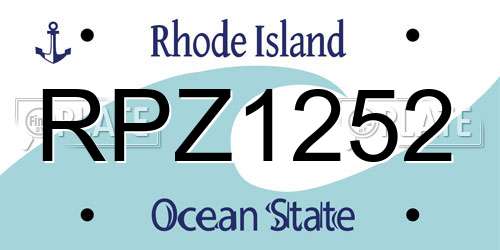 RPZ1252 Rhode Island License Plate
