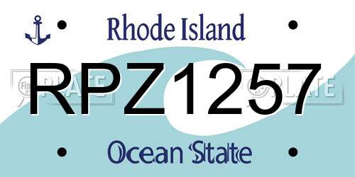 RPZ1257 Rhode Island License Plate