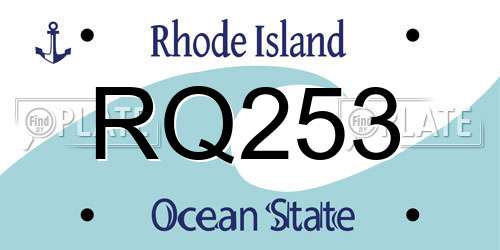 RQ253 Rhode Island License Plate