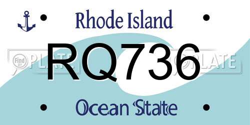 RQ736 Rhode Island License Plate