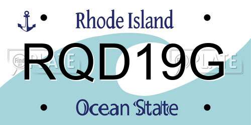 RQD19G Rhode Island License Plate