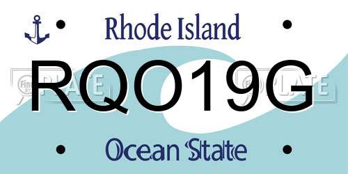 RQO19G Rhode Island License Plate