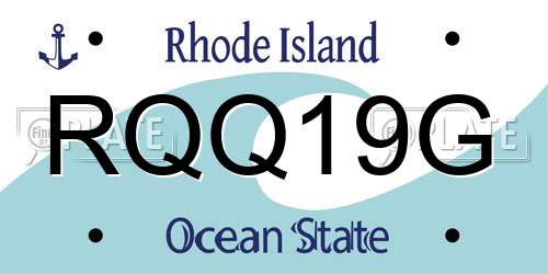 RQQ19G Rhode Island License Plate