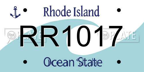 RR1017 Rhode Island License Plate