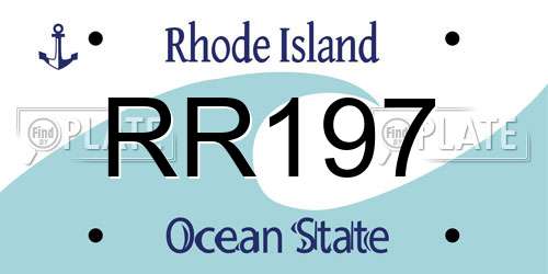 RR197 Rhode Island License Plate