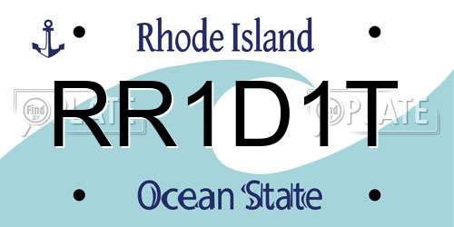 RR1D1T Rhode Island License Plate