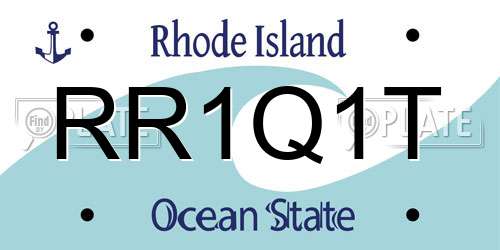 RR1Q1T Rhode Island License Plate