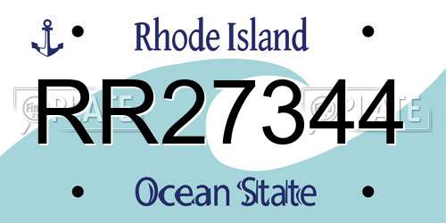 RR27344 Rhode Island License Plate