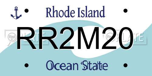 RR2M20 Rhode Island License Plate