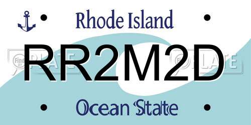 RR2M2D Rhode Island License Plate