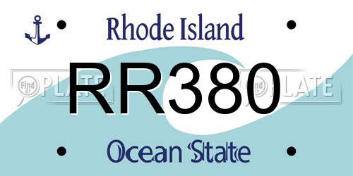 RR380 Rhode Island License Plate