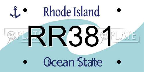 RR381 Rhode Island License Plate