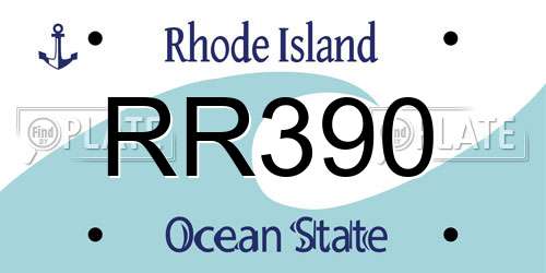 RR390 Rhode Island License Plate