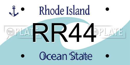 RR44 Rhode Island License Plate