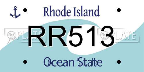 RR513 Rhode Island License Plate