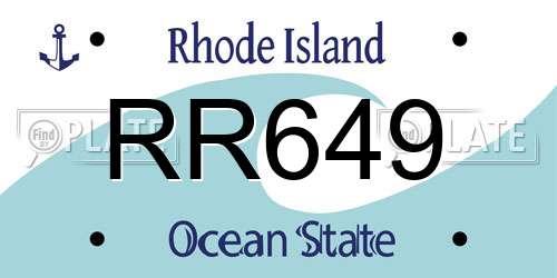 RR649 Rhode Island License Plate