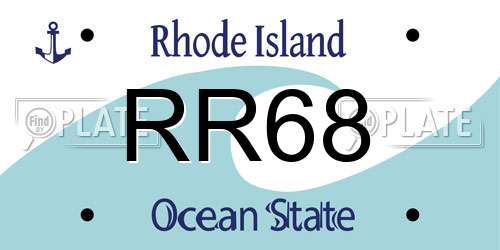 RR68 Rhode Island License Plate