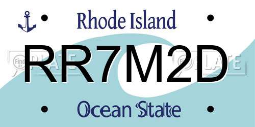 RR7M2D Rhode Island License Plate