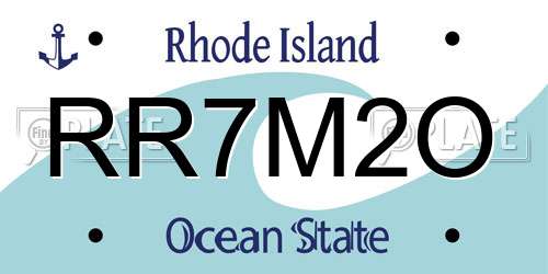RR7M2O Rhode Island License Plate