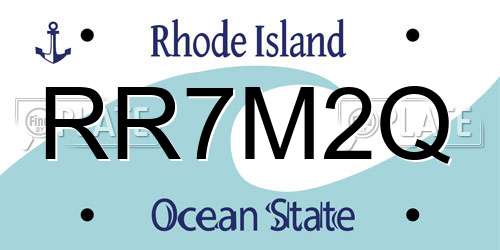 RR7M2Q Rhode Island License Plate