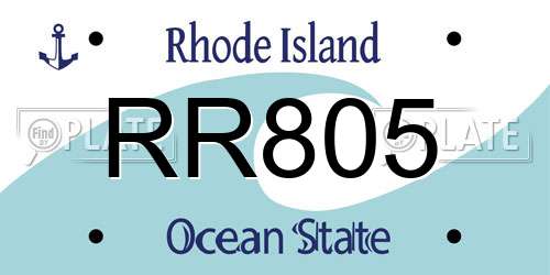 RR805 Rhode Island License Plate