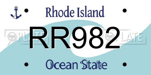 RR982 Rhode Island License Plate
