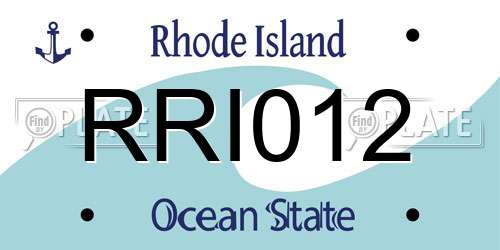 RRI012 Rhode Island License Plate