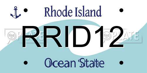 RRID12 Rhode Island License Plate