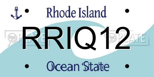 RRIQ12 Rhode Island License Plate