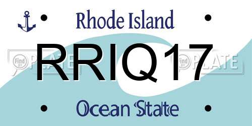 RRIQ17 Rhode Island License Plate