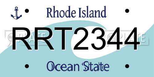 RRT2344 Rhode Island License Plate