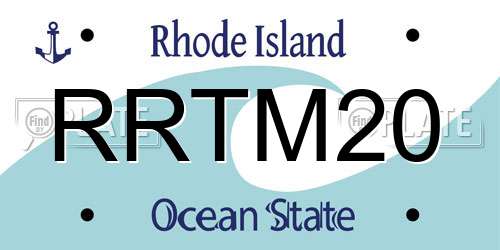 RRTM20 Rhode Island License Plate