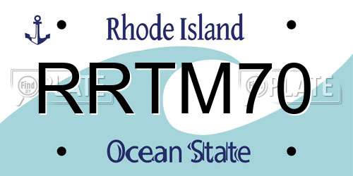 RRTM70 Rhode Island License Plate