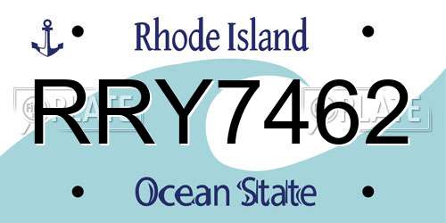 RRY7462 Rhode Island License Plate