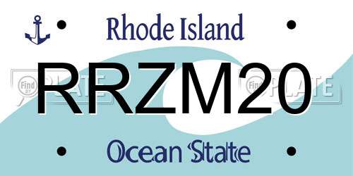 RRZM20 Rhode Island License Plate