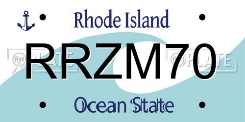 RRZM70 Rhode Island License Plate