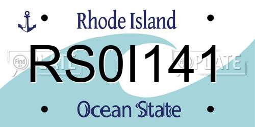 RS0I141 Rhode Island License Plate