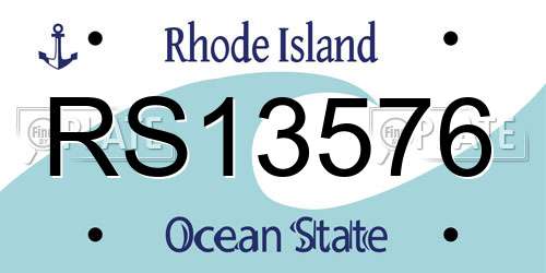 RS13576 Rhode Island License Plate