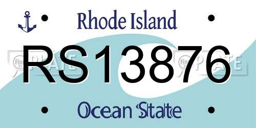 RS13876 Rhode Island License Plate