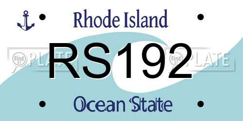 RS192 Rhode Island License Plate
